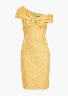 Theia - Dillan one-shoulder cloqué mini dress - Yellow - US 2