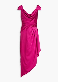 Theia - Ellery draped satin midi dress - Purple - US 2