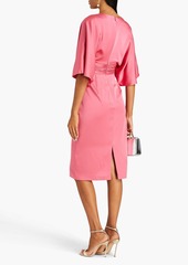 Theia - Pleated satin dress - Pink - US 2