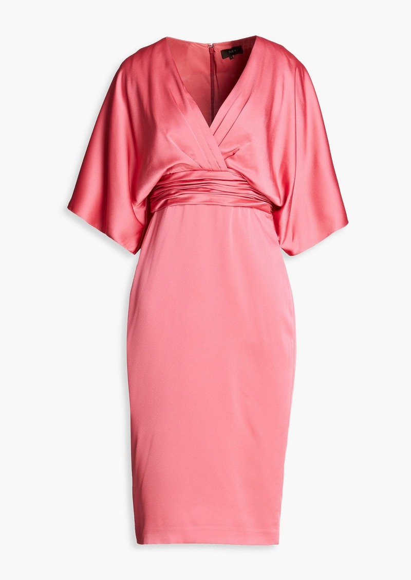 Theia - Pleated satin dress - Pink - US 2