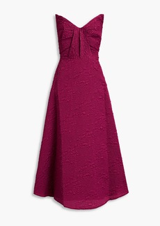 Theia - Strapless cloqué-jacquard midi dress - Purple - US 4