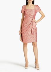 Theia - Wrap-effect metallic cloqué-jacquard dress - Pink - US 2