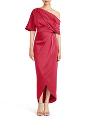 Theia Rayna Drape One-Shoulder Gown