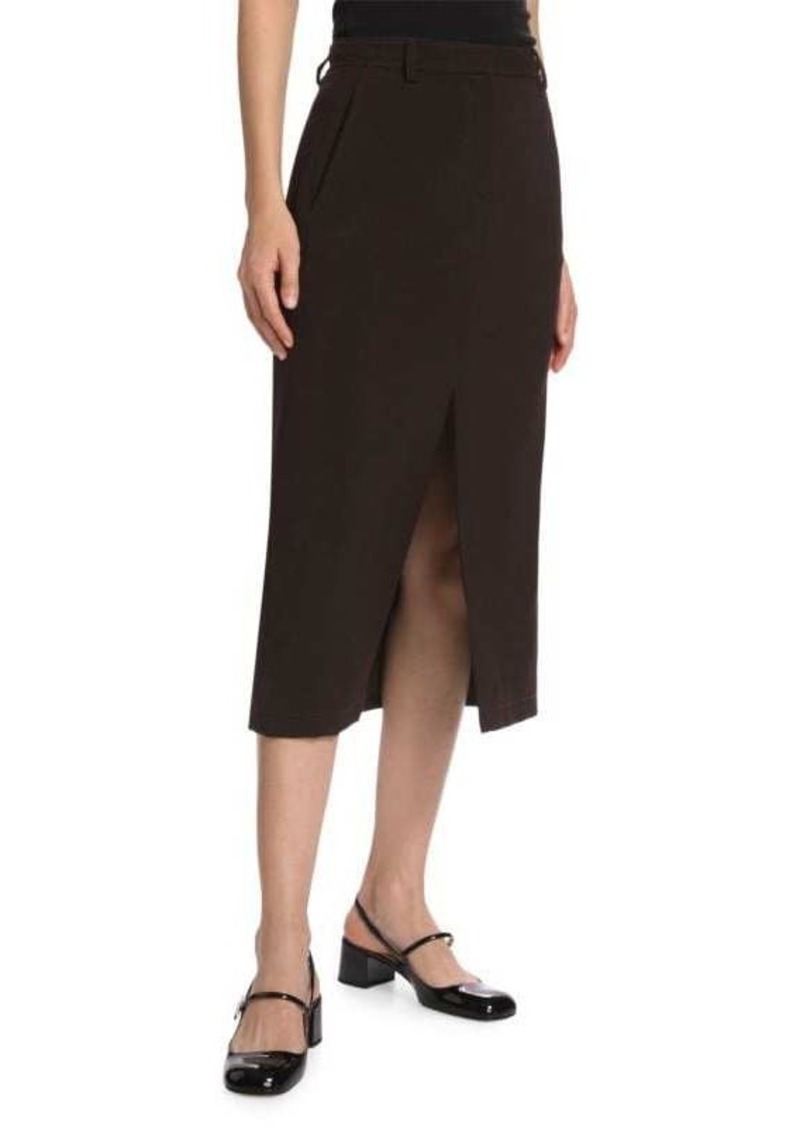 Theory A Line Virgin Wool Midi Skirt