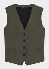 Theory Admiral Stripe Button-Front Waistcoat 