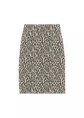 Theory Animal-Print Jacquard Cotton Midi-Skirt