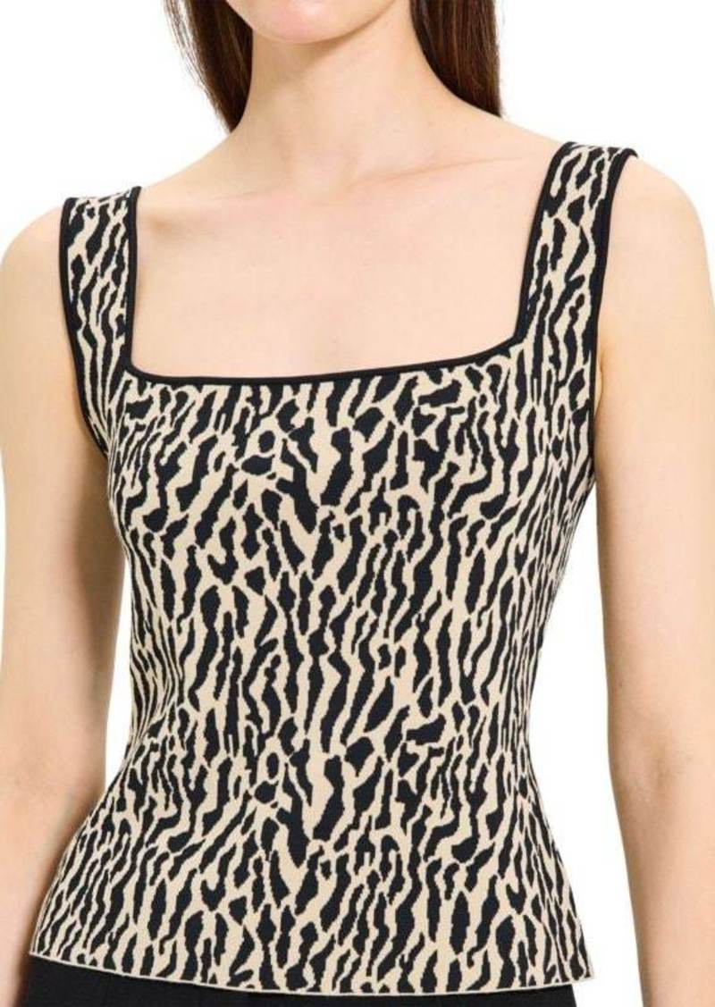 Theory Animal-Print Jacquard Tank