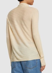 Theory Asymmetric Ribbed Wool Blend Top