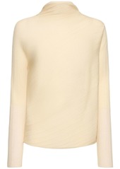 Theory Asymmetric Ribbed Wool Blend Top