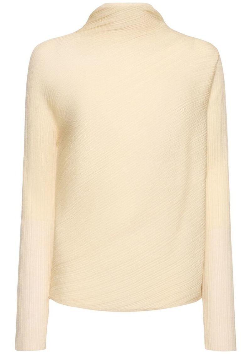 Theory Asymmetric Ribbed Wool Blend Top