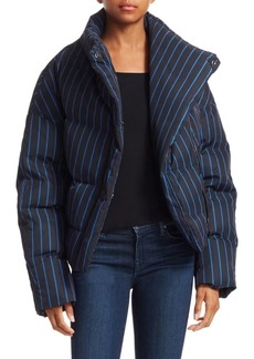 Theory Asymmetric Striped Puffer Jacket