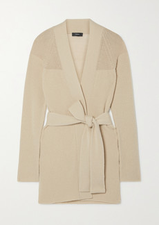 Theory Belted Ribbed Cashmere Cardigan