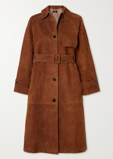 Theory Belted Suede Trench Coat