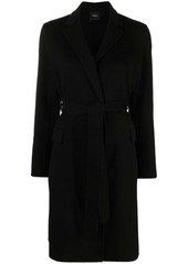 Theory belted-waist wool-cashmere coat