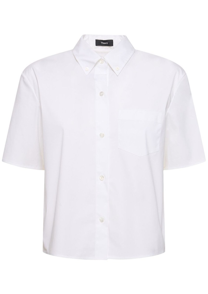 Theory Boxy Cotton Blend Shirt