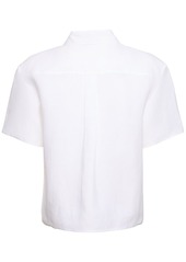 Theory Boxy Fit Linen Shirt W/pocket