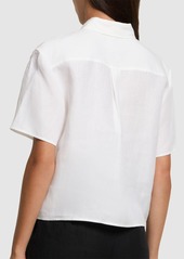 Theory Boxy Fit Linen Shirt W/pocket