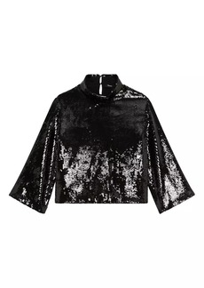 Theory Boxy Sequined Top