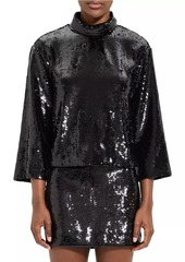Theory Boxy Sequined Top