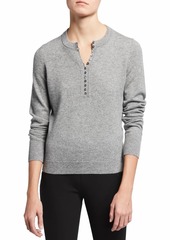 Theory Button Placket Cashmere Henley Top