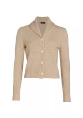 Theory Cashmere Button-Front Crop Cardigan