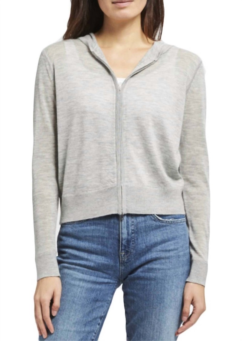 Theory Cashmere Hoodie In Light Grey Melange