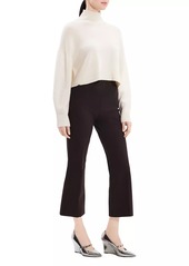 Theory Cashmere Rib-Knit Cropped Turtleneck Sweater