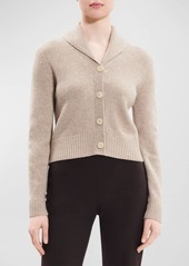 Theory Cashmere Shawl-Collar Cropped Cardigan