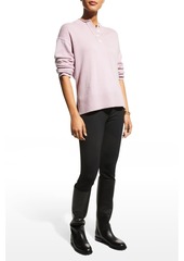 Theory Cashmere Side-Slit Pullover Top