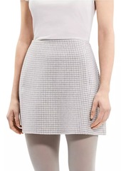 Theory Checked High-Waist Miniskirt
