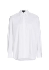 Theory Classic Cotton-Blend Button-Front Shirt