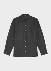 Theory Classic Cotton Flannel Button-Front Shirt