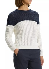 Theory Colorblocked Cable-Knit Sweater