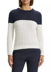Theory Colorblocked Cable-Knit Sweater