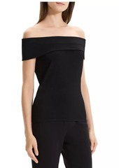 Theory Compact Crepe Off-The-Shoulder Top