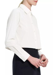 Theory Cotton-Blend Crop Shirt