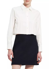 Theory Cotton-Blend Crop Shirt