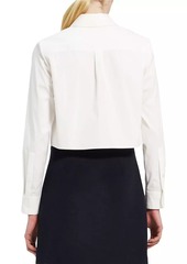 Theory Cotton-Blend Crop Shirt