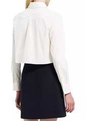 Theory Cotton-Blend Crop Shirt