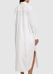 Theory Cotton Blend Poplin Midi Shirt Dress