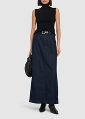 Theory Cotton Denim Maxi Skirt