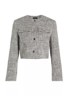 Theory Cotton Tweed Military Jacket