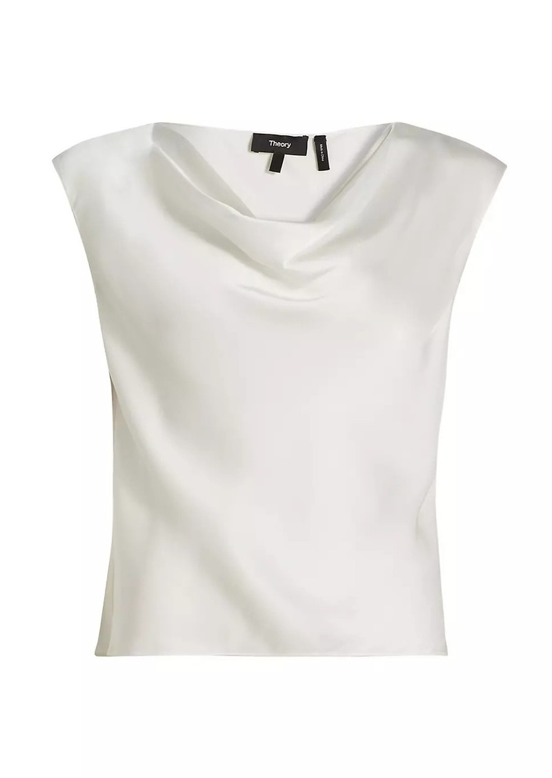 Theory Cowl Neck Satin Top