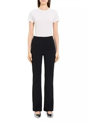 Theory Crepe High-Waist Flare-Leg Pants