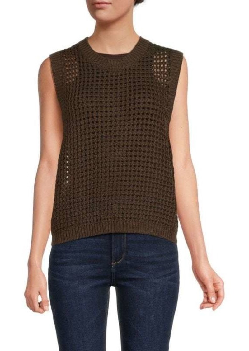 Theory Crewneck Open Knit Sweater Vest