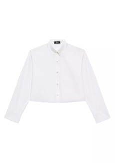 Theory Cropped Boxy Button-Front Shirt