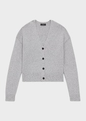 Theory Cropped Cashmere and Wool Boucle Cardigan