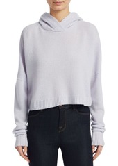 theory cropped cashmere hoodie