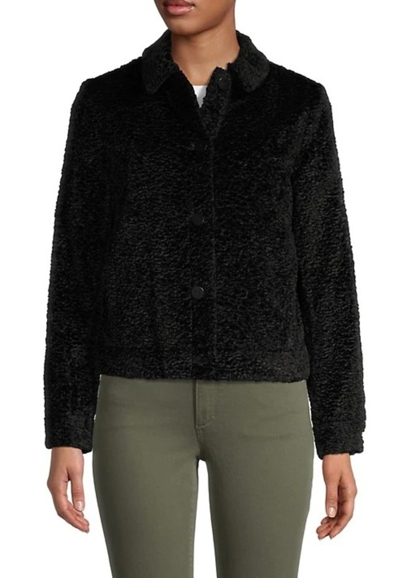 Theory Cropped Faux Fur Jacket