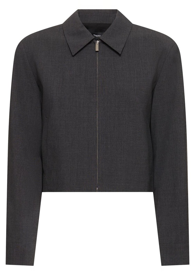 Theory Cropped Stretch Wool Jacket